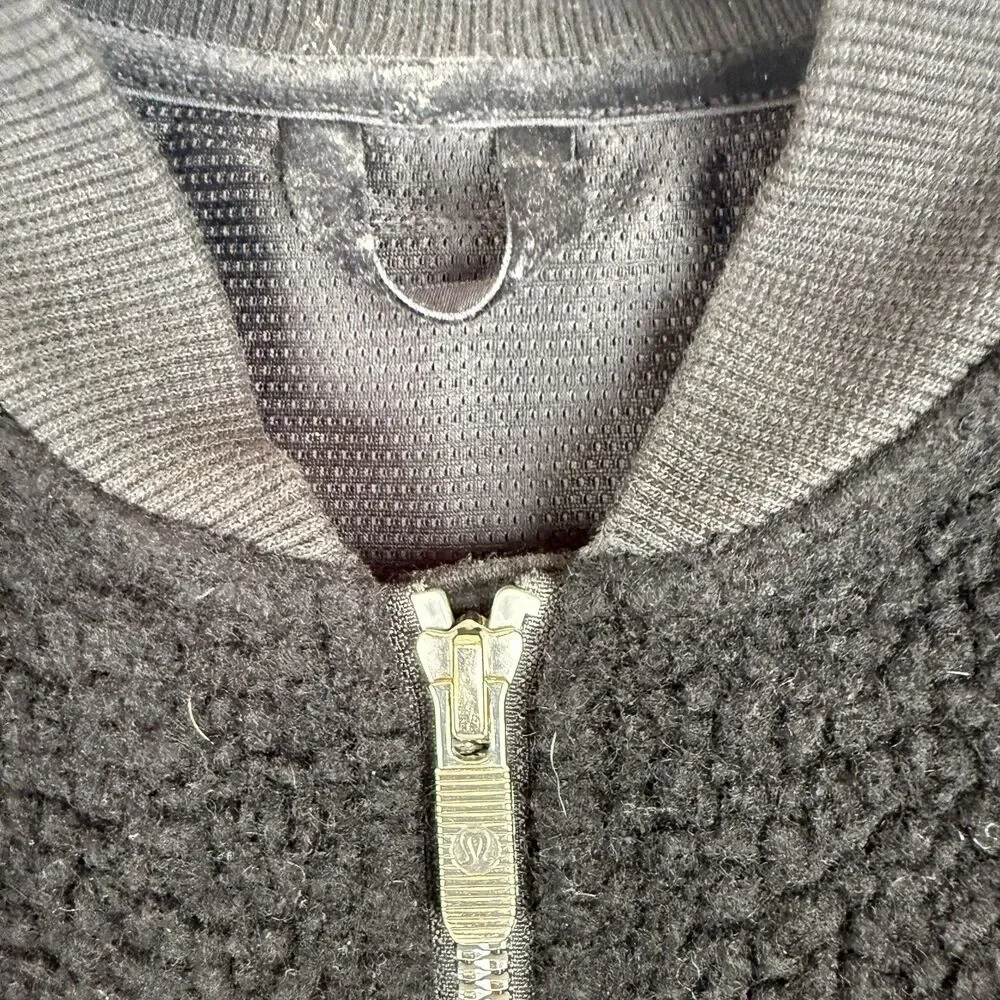 Lululemon Stand Out Sherpa Fleece Jacket Black Full Zip Women’s 4